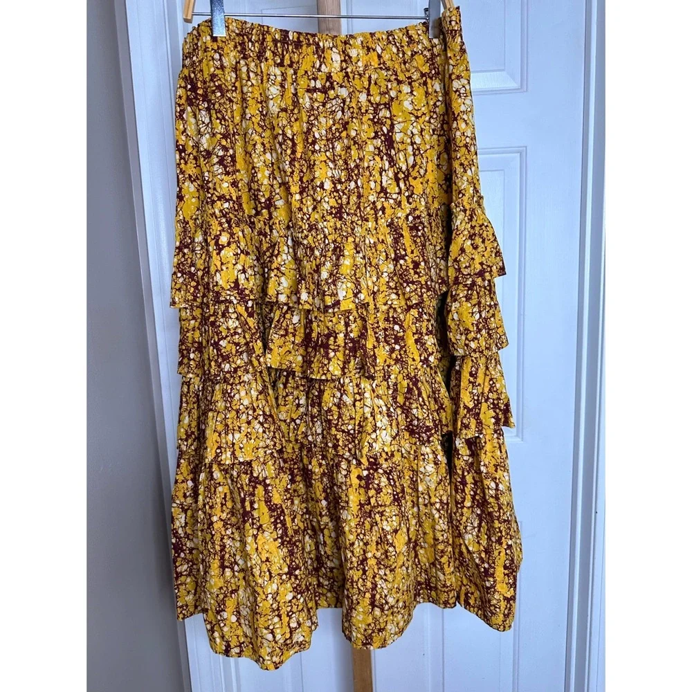 Anthropologie Floral A-Line Midi Skirt - Picture 5 of 6